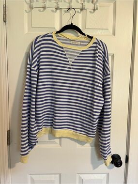 fp we the free classic striped oversized crewneck